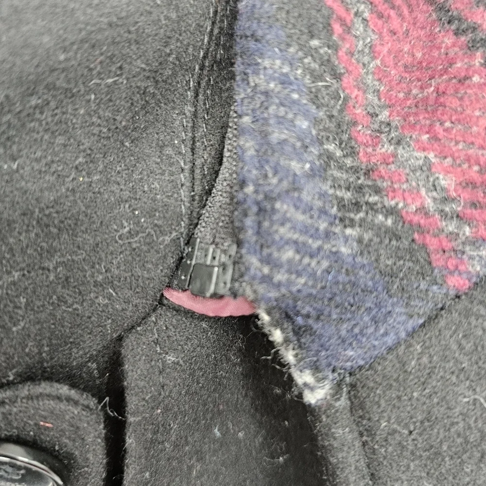Tommy Hilfiger Navy Women's Single-breasted Wool-blend Coat Size Large